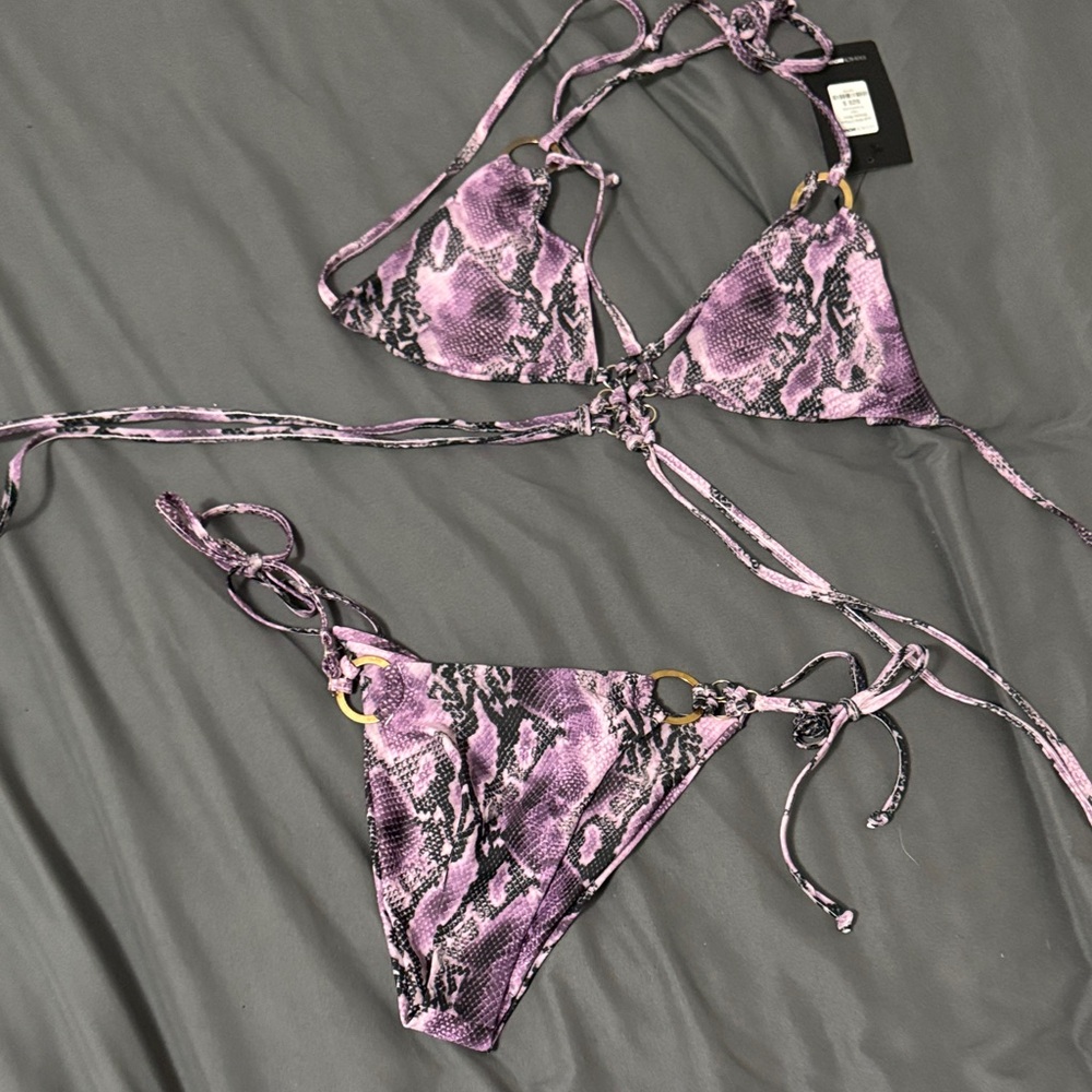 Fashion Nova Lavender Snake Print Bikini - Picture 6 of 11
